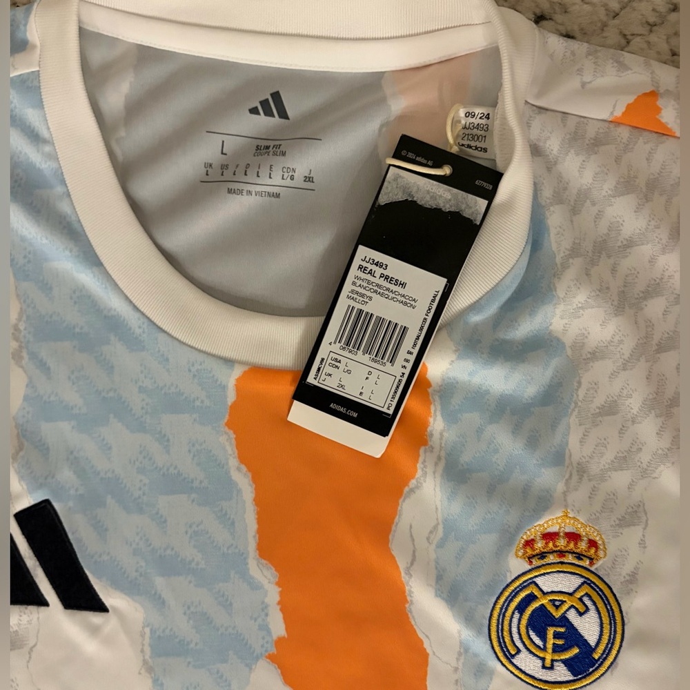 Adidas Authentic Real Madrid 2024 JJ3493 Pre Match Training Jersey Men’s Sz: L - Picture 3 of 5